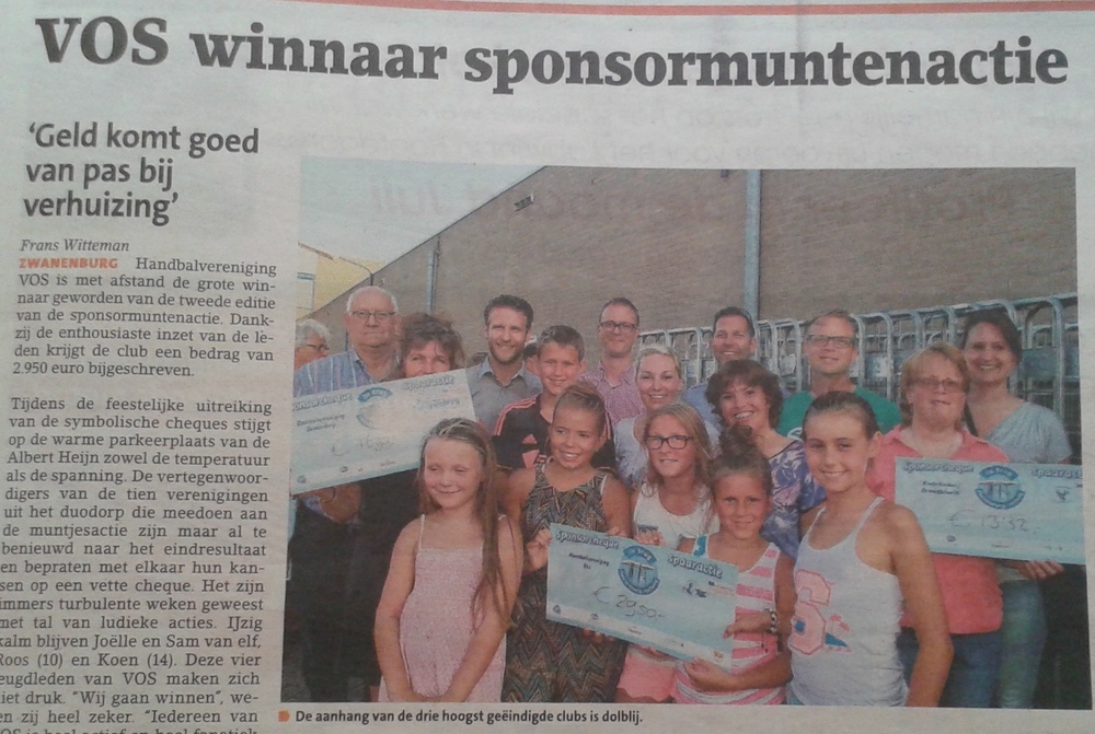 Eindresultaat muntjes sponsoractie